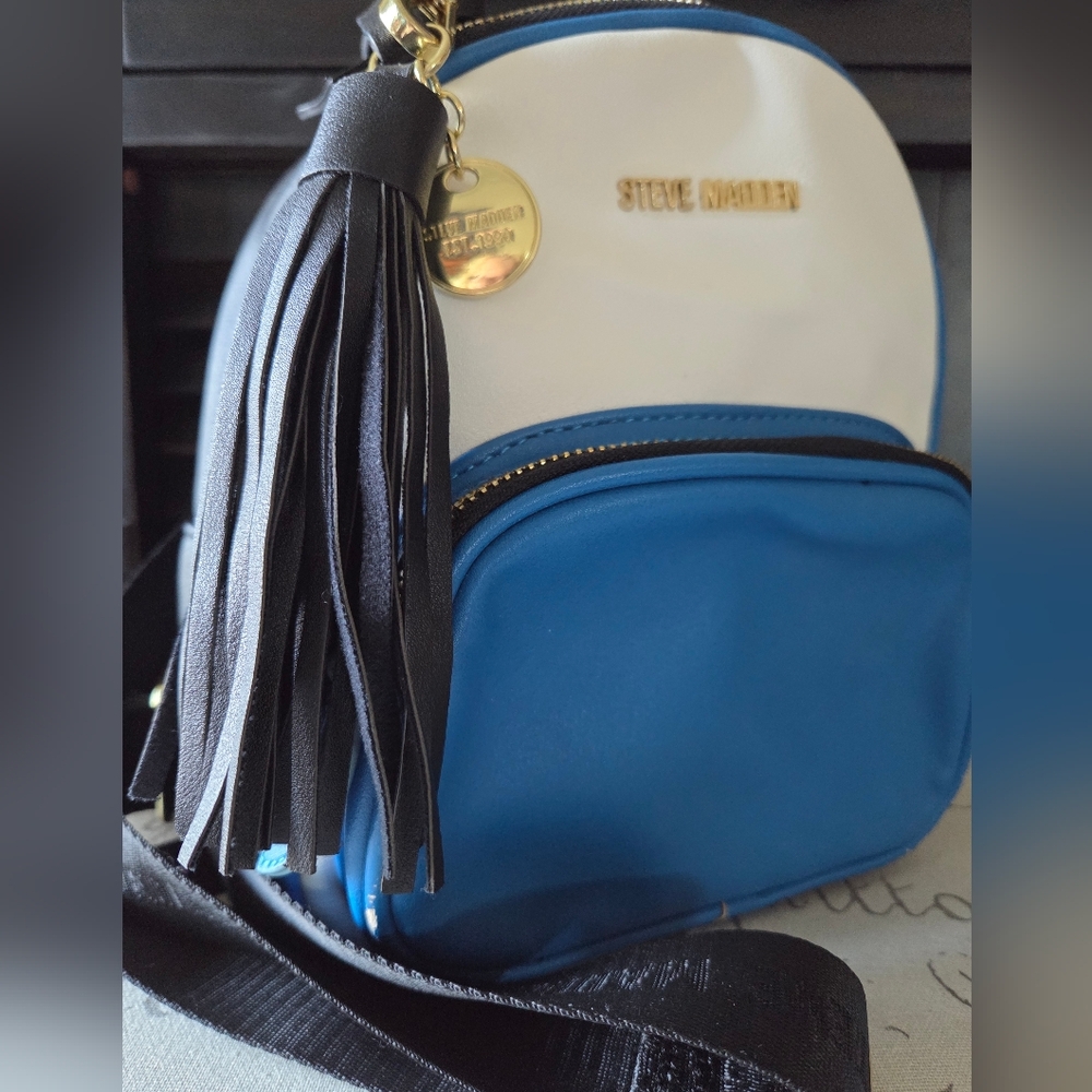 Steve Madden Small CONVERTIBLE Backpack Tassel Faux Leather